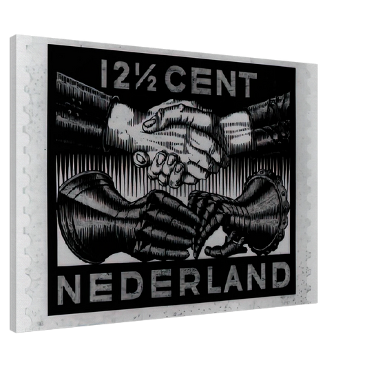 MC Escher - DESIGN FOR DUTCH PEASE POSTAGE STAMP MARCH 1932 1932 Canvas - 20x30 cm / 8x12 inches-canvas