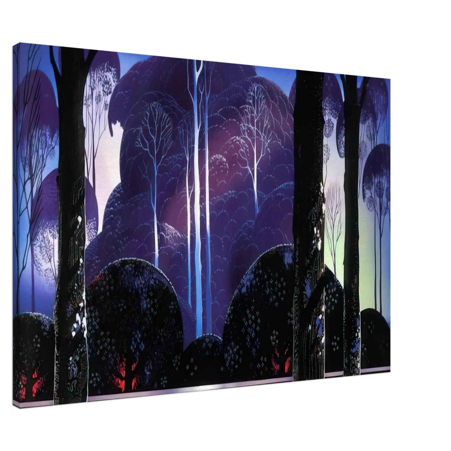 Eyvind Earle - Purple Sunrise Canvas - 20x30 cm / 8x12 inches-canvas