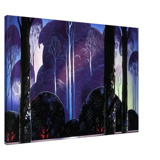 Eyvind Earle - Purple Sunrise Canvas - 20x30 cm / 8x12 inches-canvas