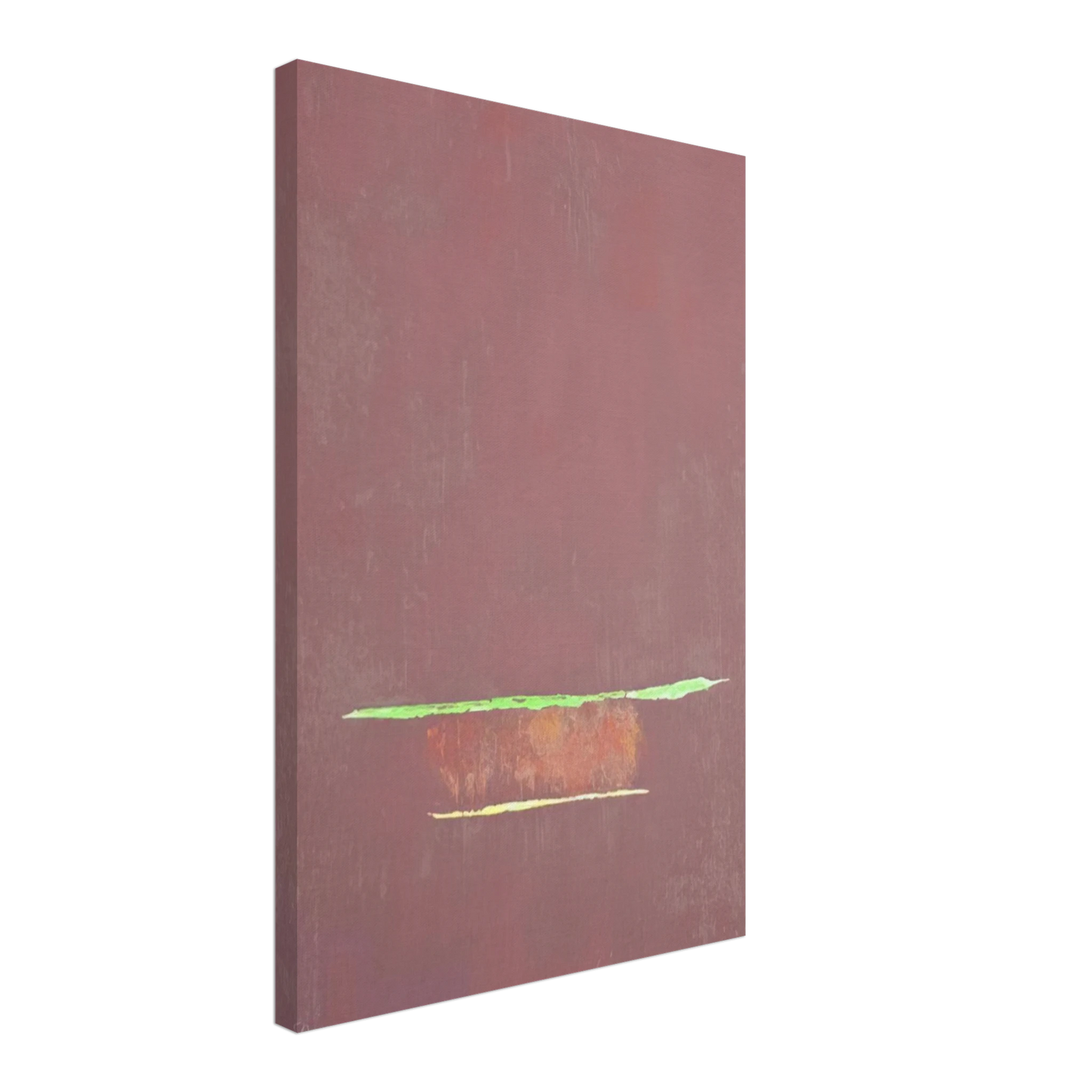 Theodoros Stamos - Purple Color Field with Two Green Lines - Color Field Painting Canvas - 40x60 cm / 16x24 inches-canvas