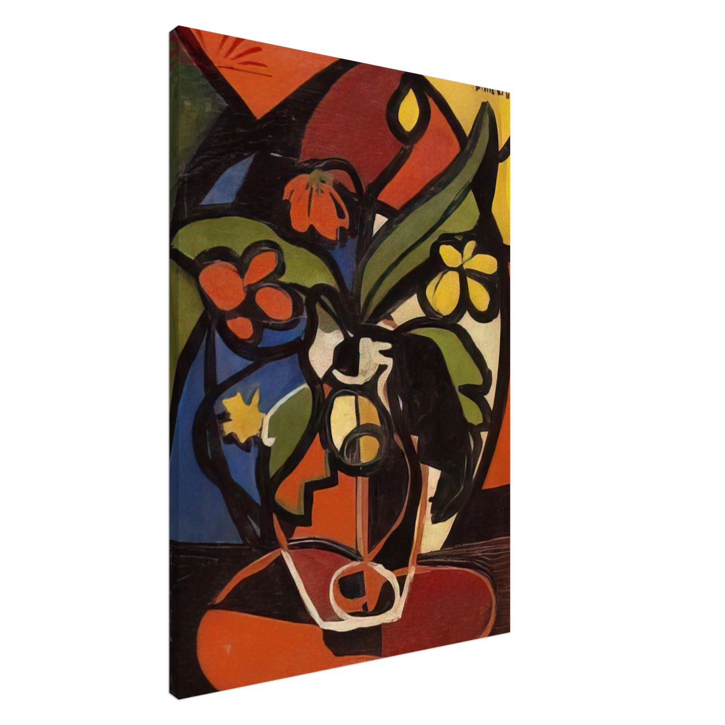 Aldemir Martins - Vase of Flowers - 1949 Canvas - 20x30 cm / 8x12 inches-canvas
