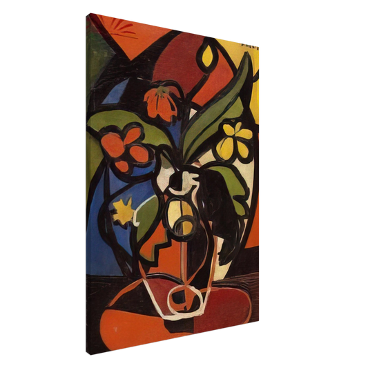 Aldemir Martins - Vase of Flowers - 1949 Canvas - 20x30 cm / 8x12 inches-canvas