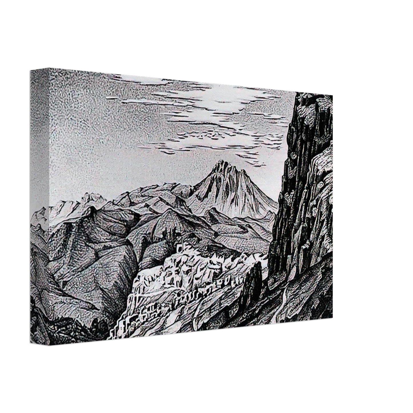 MC Escher - CALTAVUTURO IN THE MADONIE MOUNTAINS SICILY Canvas - 70x100 cm / 28x40 inches-canvas