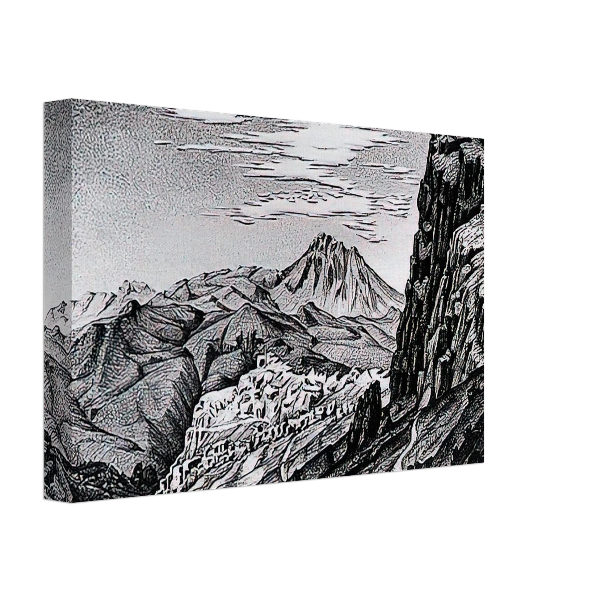 MC Escher - CALTAVUTURO IN THE MADONIE MOUNTAINS SICILY Canvas - 70x100 cm / 28x40 inches-canvas