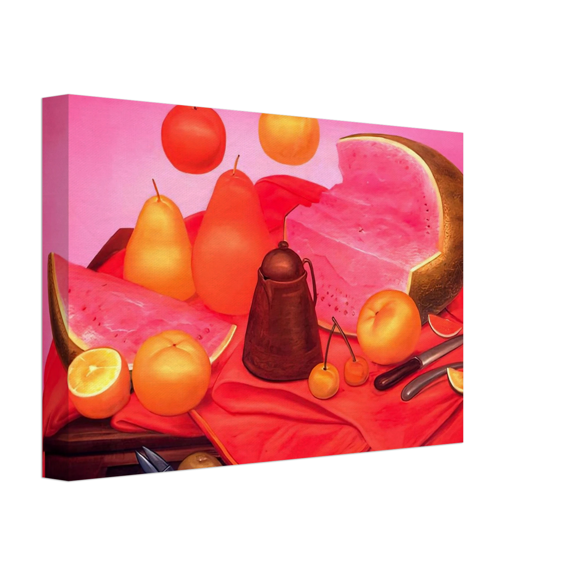 Fernando Botero - STILL LIFE WITH WATERMELON 1 Canvas - 40x60 cm / 16x24 inches-canvas