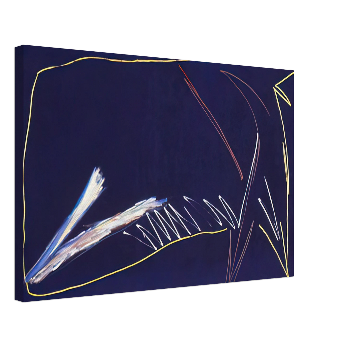 Ronnie Landfield - The Blue Whale - 1973 Canvas - 40x60 cm / 16x24 inches-canvas