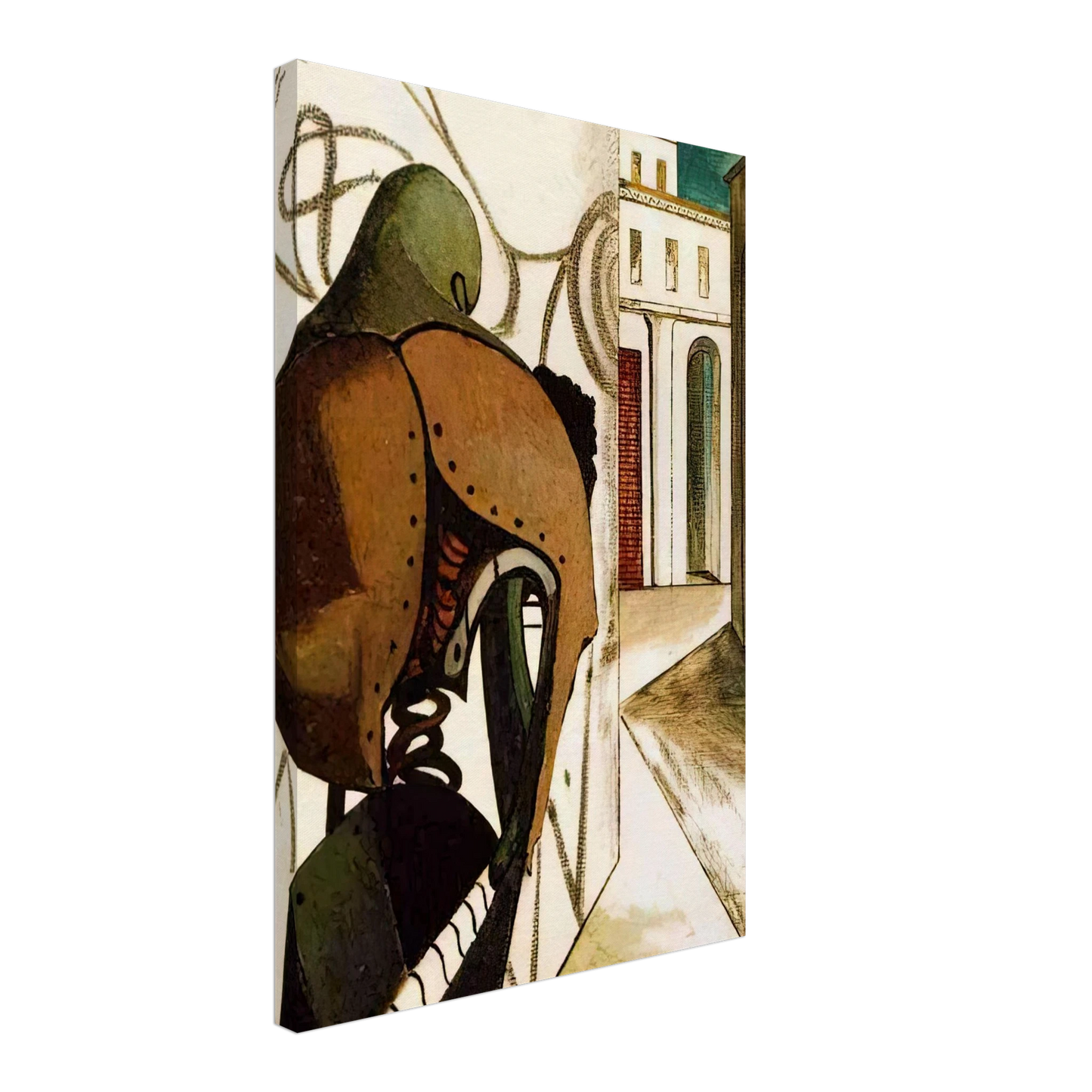 Giorgio de Chirico - THE VEXATIONS OF THE THINKER 1915 Canvas - 40x60 cm / 16x24 inches-canvas