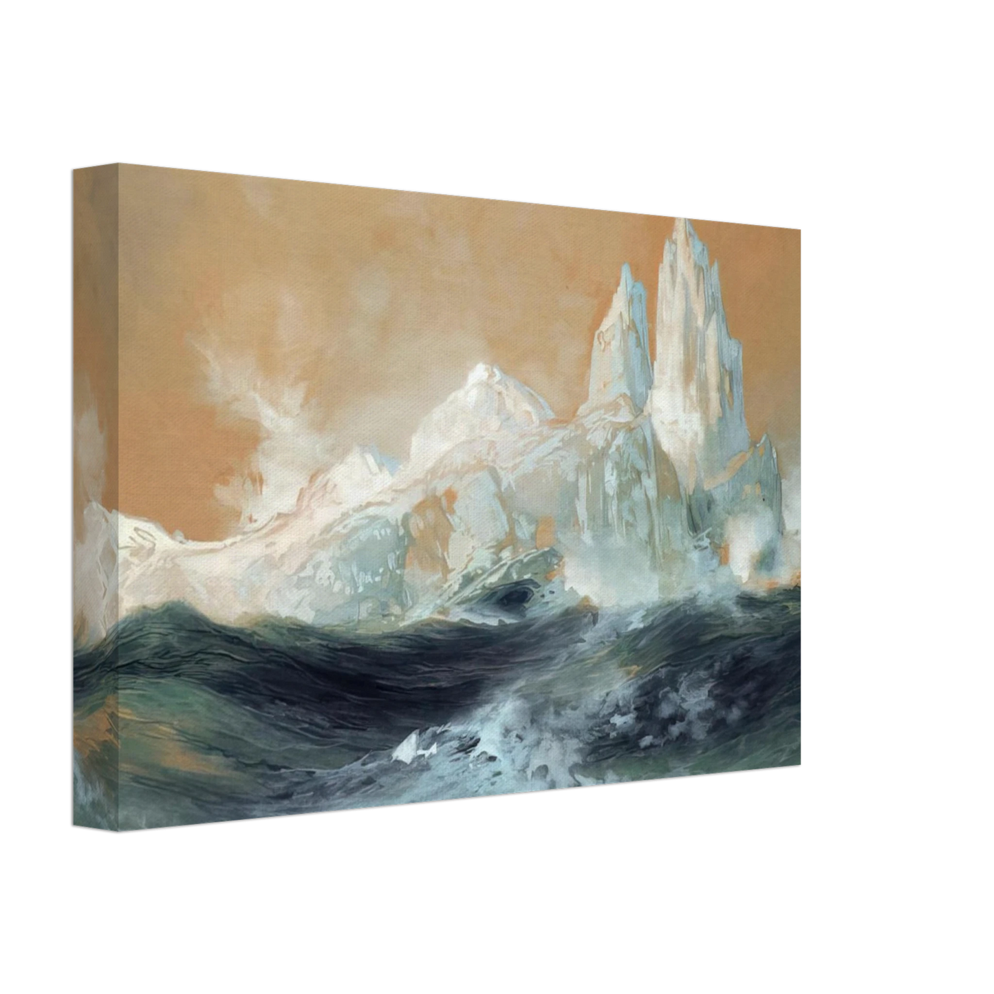 Thomas Moran - Icebergs Canvas - 40x60 cm / 16x24 inches-canvas