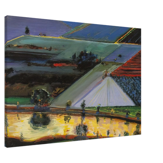 Wayne Thiebaud - Farm Channel - 1996 Canvas - 20x30 cm / 8x12 inches-canvas