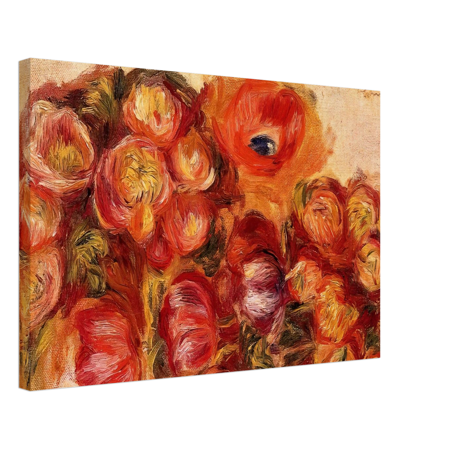 Pierre-Auguste Renoir - Study of Flowers Anemones and Tulips Canvas - 40x60 cm / 16x24 inches-canvas