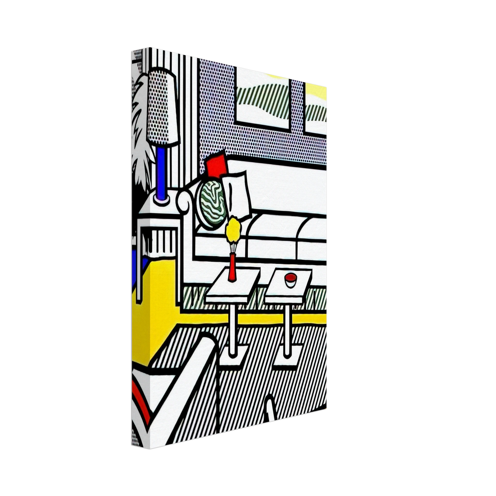 Roy Lichtenstein - INTERIOR WITH RESTFUL PAINTINGS 1991 Canvas - 40x60 cm / 16x24 inches-canvas