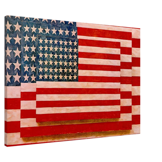 Jasper Johns - THREE FLAGS 1958 Canvas - 20x30 cm / 8x12 inches-canvas