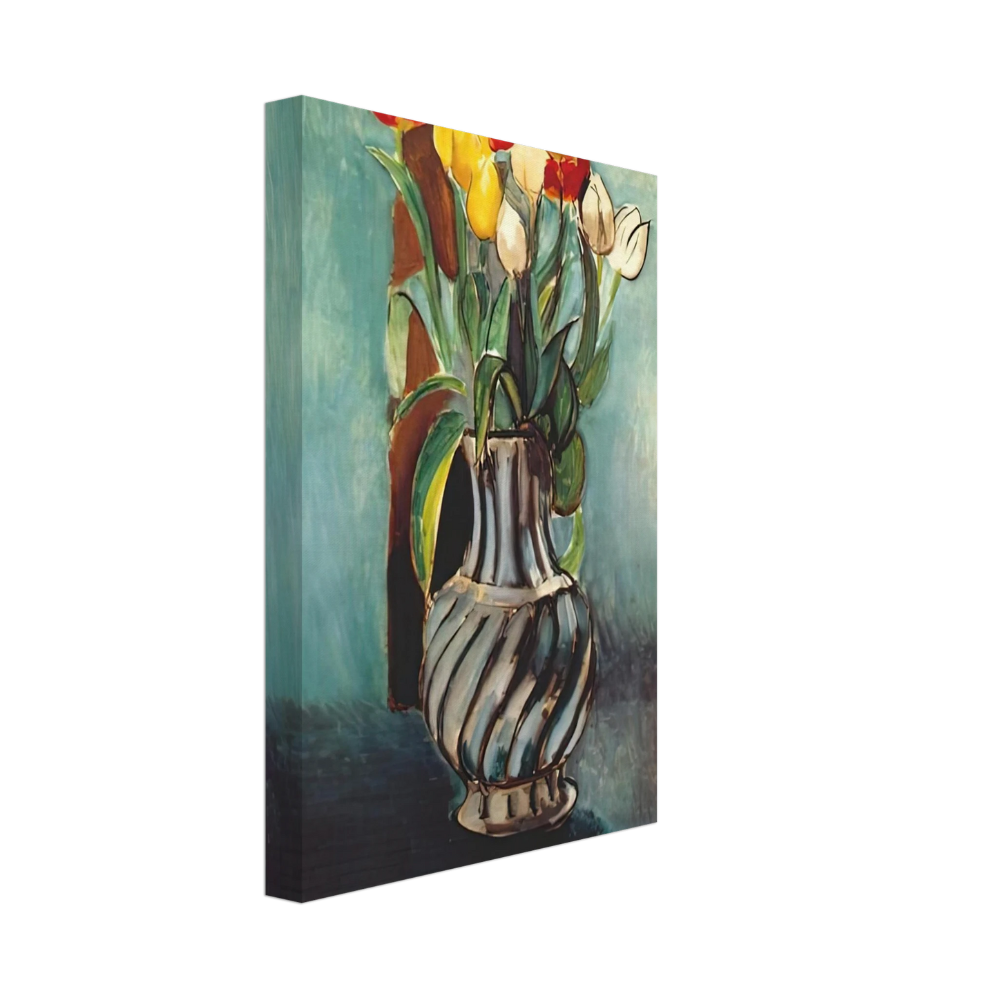 Henri Matisse - ME MYSELF STENDHAL VASE OF TULIPS 1914 Canvas - 40x60 cm / 16x24 inches-canvas