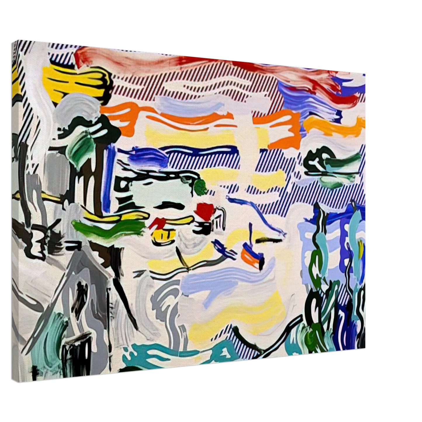 Roy Lichtenstein - COAST VILLAGE 1987 Canvas - 20x30 cm / 8x12 inches-canvas