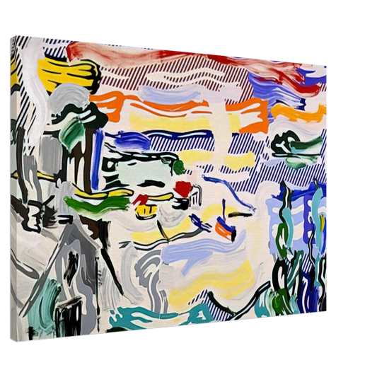 Roy Lichtenstein - COAST VILLAGE 1987 Canvas - 20x30 cm / 8x12 inches-canvas