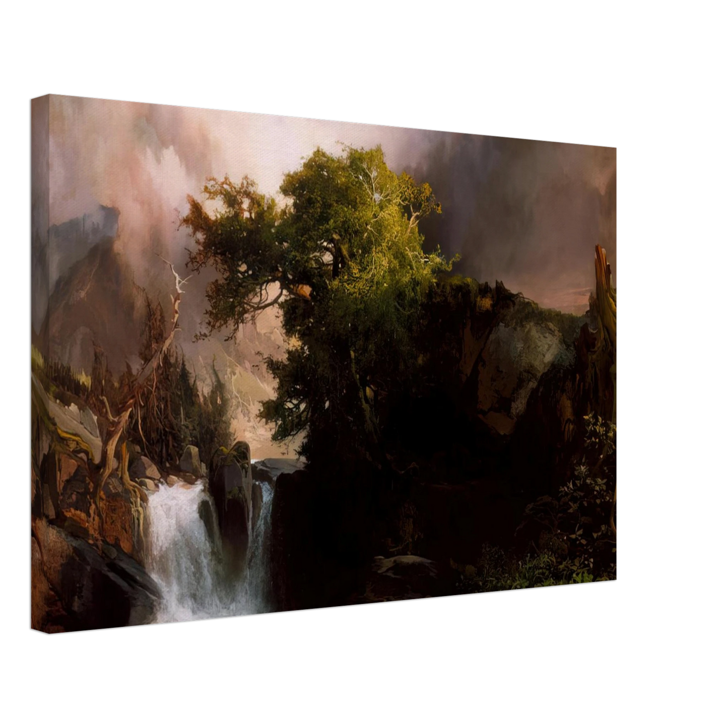 Thomas Moran - A Mountain Stream Canvas - 40x60 cm / 16x24 inches-canvas