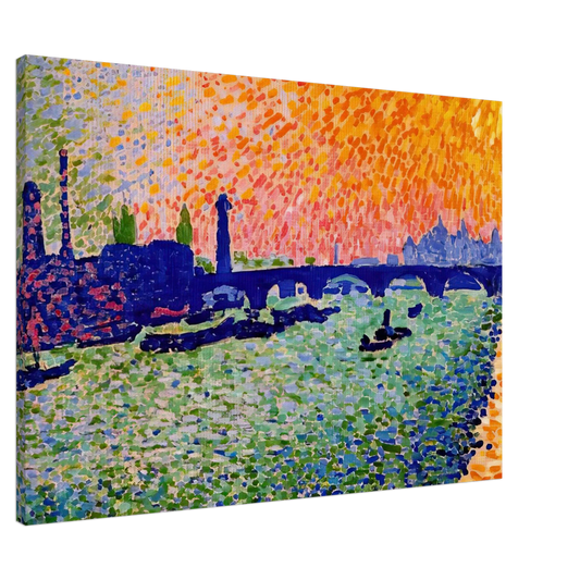 Andre Derain - THE BRIDGE VIEW ON THE RIVER 1905 Canvas - 20x30 cm / 8x12 inches-canvas