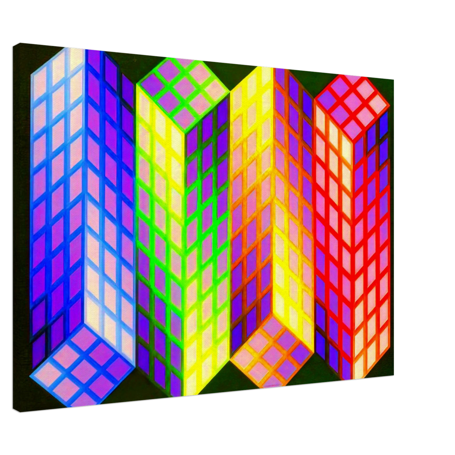 Victor Vasarely - Torony-Nagy - 1969 Canvas - 20x30 cm / 8x12 inches-canvas