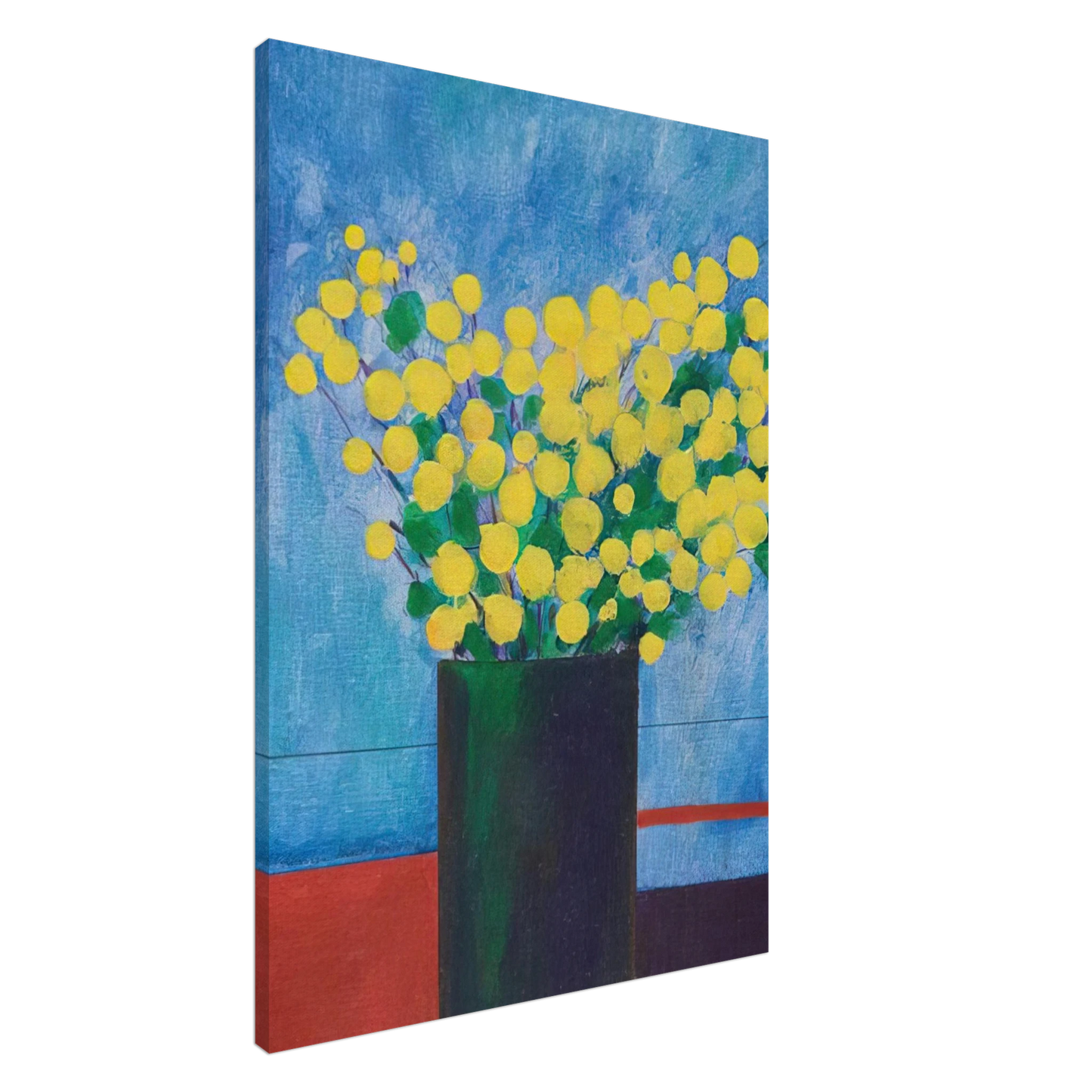 Aldemir Martins - Vase With Flowers - 1968 Canvas - 20x30 cm / 8x12 inches-canvas