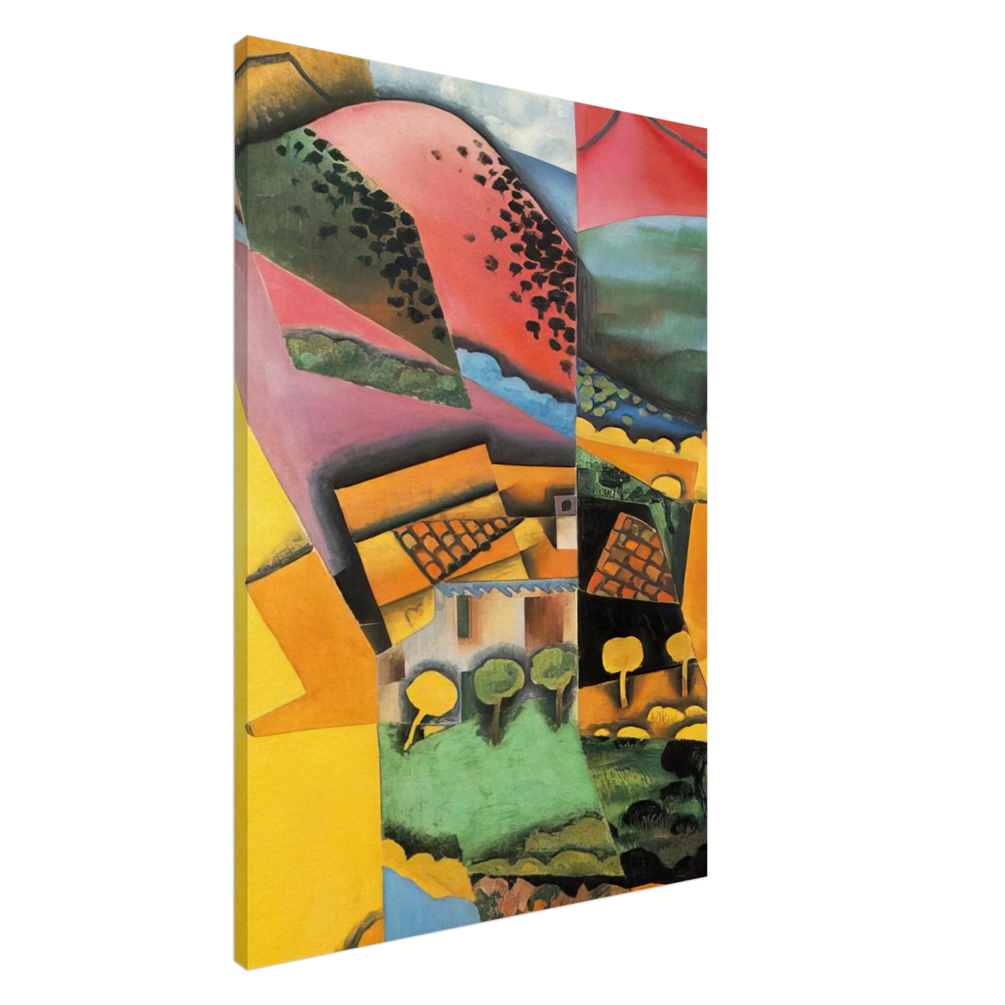 Juan Gris - LANDSCAPE AT CERET 1913 Canvas - 20x30 cm / 8x12 inches-canvas