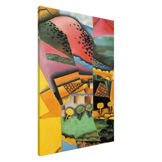 Juan Gris - LANDSCAPE AT CERET 1913 Canvas - 20x30 cm / 8x12 inches-canvas