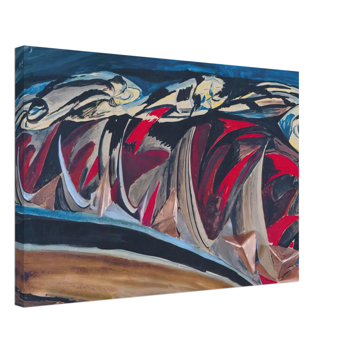 Benedetta Cappa - Lights  Sounds of a Night Train - 1924 Canvas - 70x100 cm / 28x40 inches-canvas