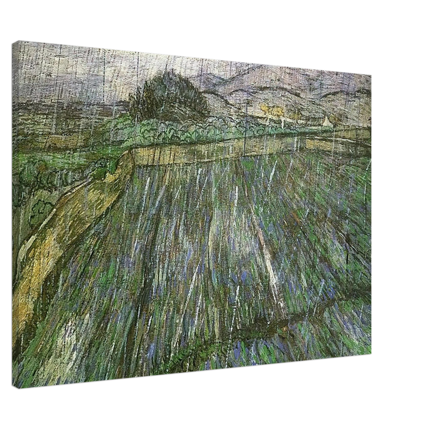 Vincent van Gogh - Wheat Field in Rain Canvas - 20x30 cm / 8x12 inches-canvas