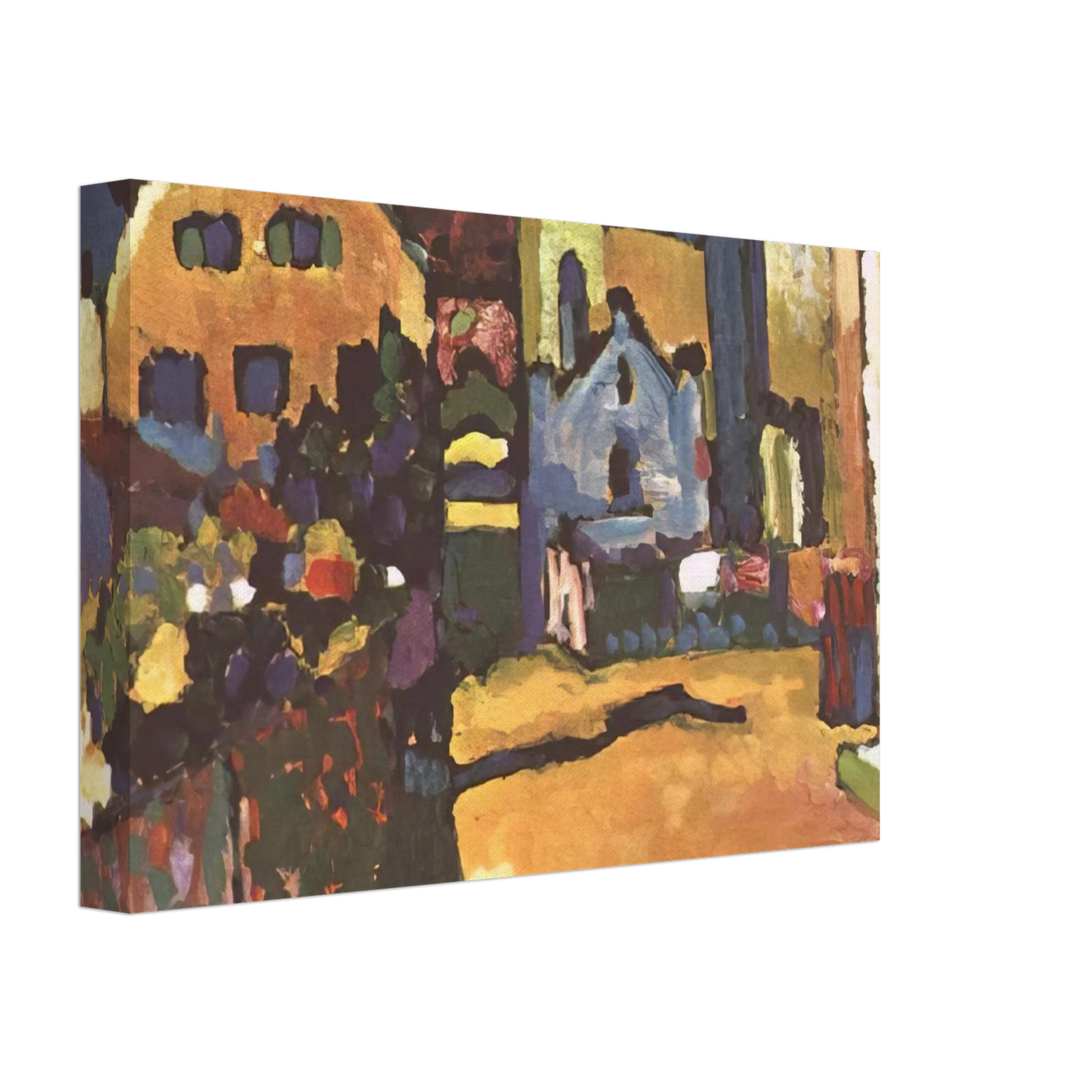 Wassily Kandinsky - GRUNGASSE IN MURNAU 1909 Canvas - 70x100 cm / 28x40 inches-canvas