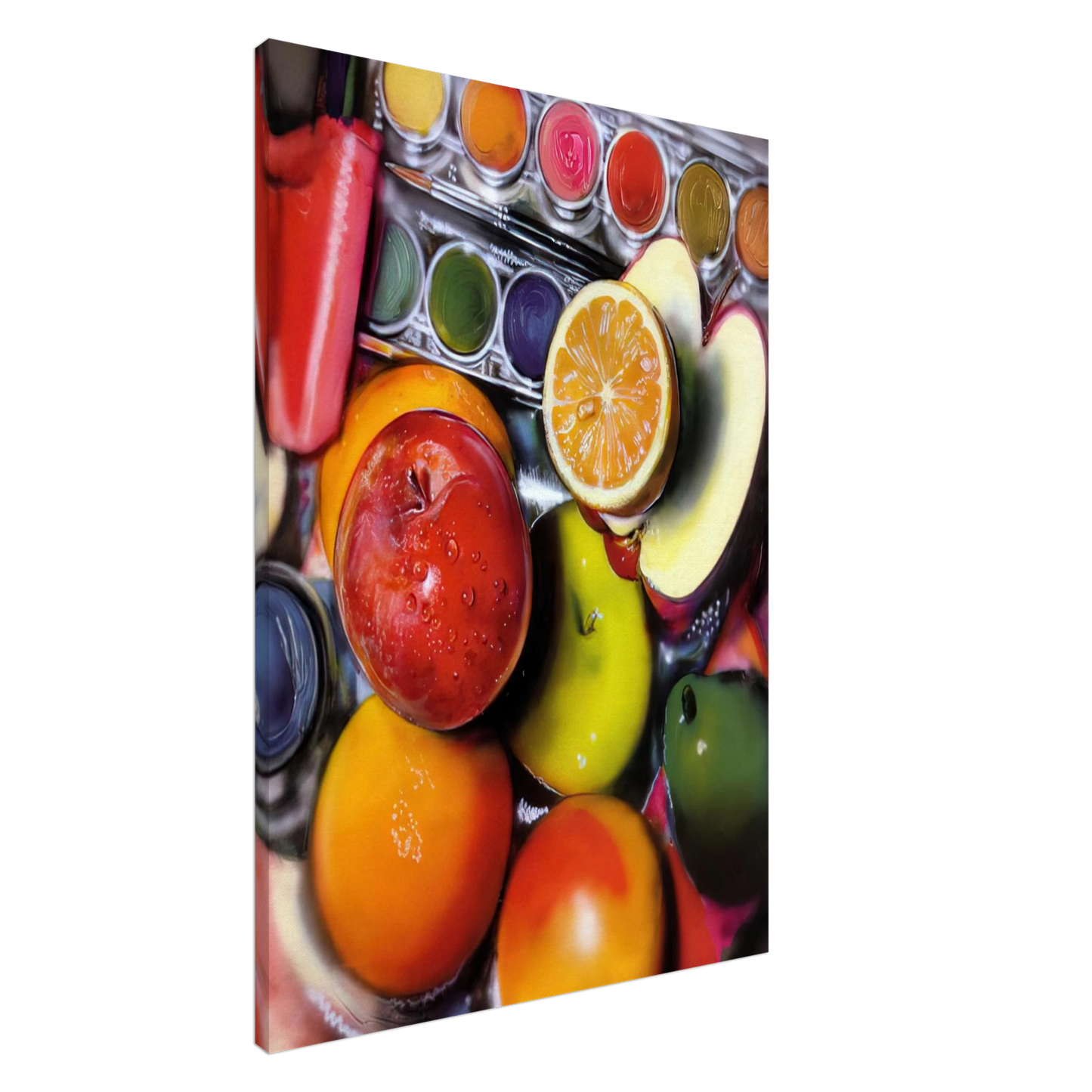 Audrey Flack - ENERGY APPLES 1980 Canvas - 20x30 cm / 8x12 inches-canvas