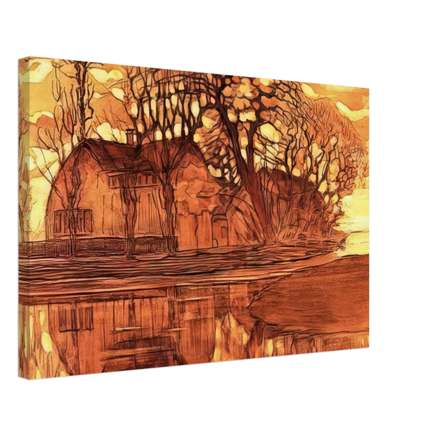 Piet Mondrian - Farm at Duivendrecht Canvas - 40x60 cm / 16x24 inches-canvas