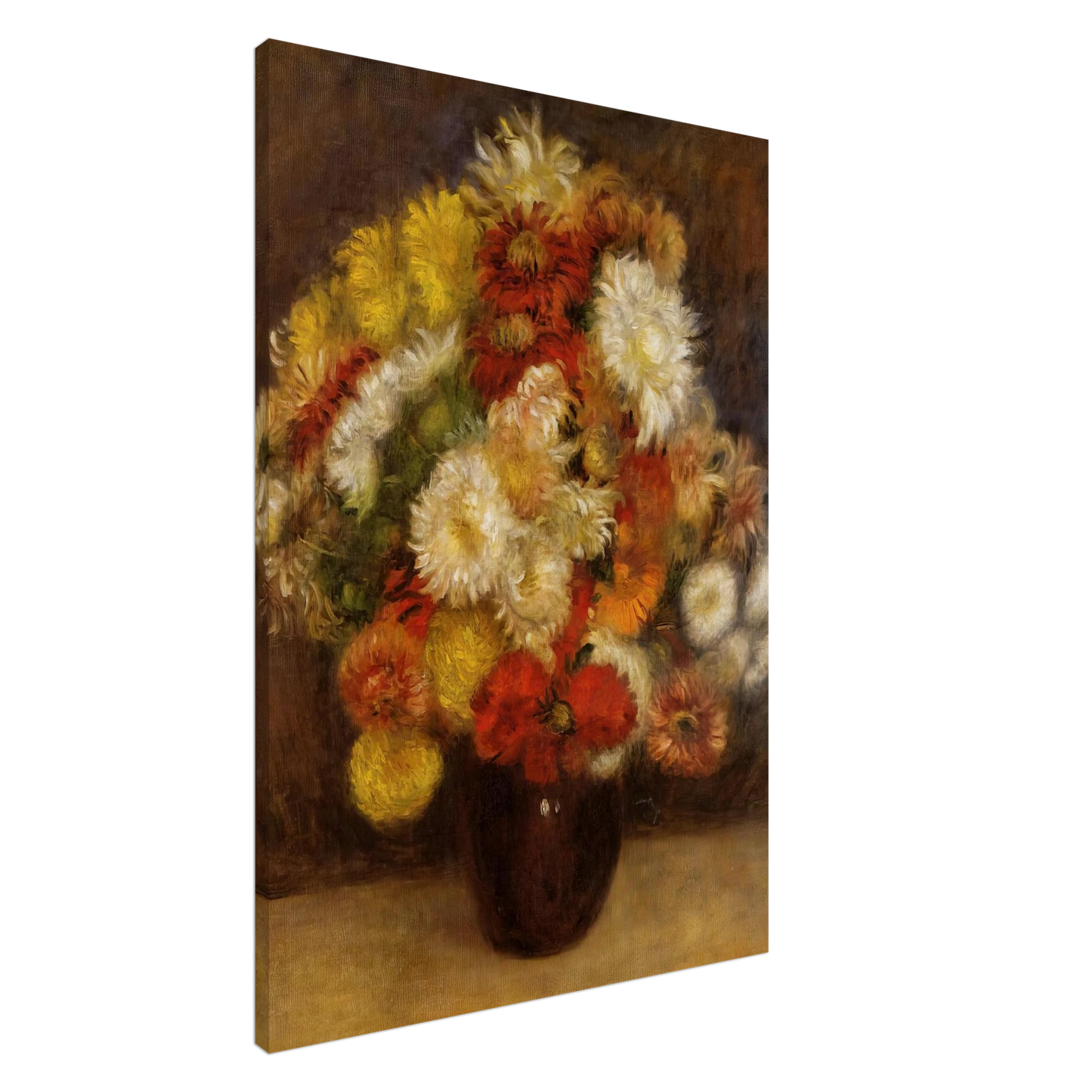 Pierre-Auguste Renoir - Bouquet of Chrysanthemums Canvas - 20x30 cm / 8x12 inches-canvas