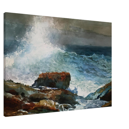 Winslow Homer - INCOMING TIDE SCARBORO MAINE Canvas - 20x30 cm / 8x12 inches-canvas