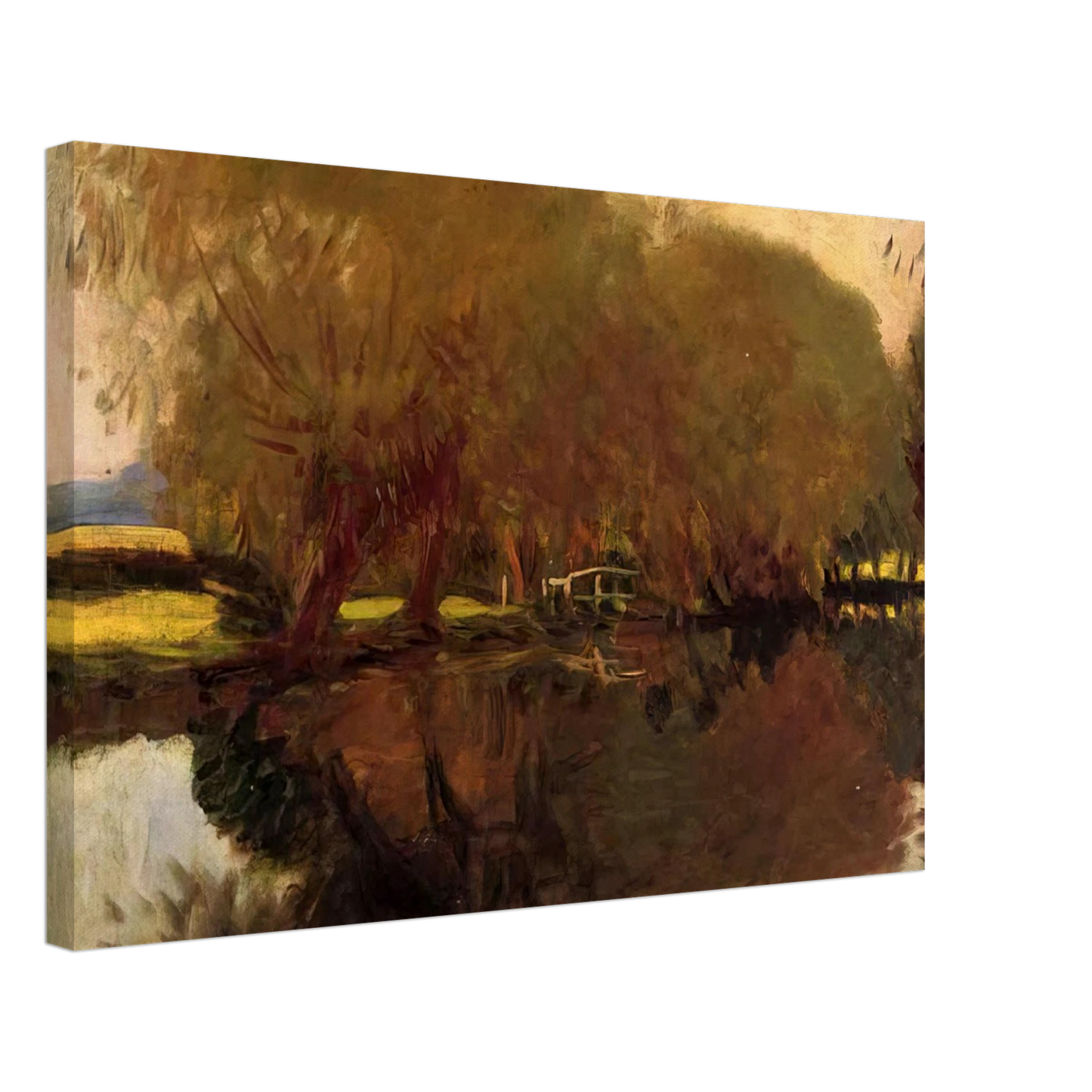 John Singer Sargent - A Backwater at Calcot Near Reading Canvas - 70x100 cm / 28x40 inches-canvas