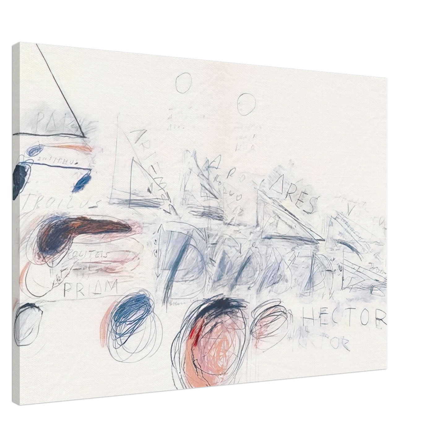 Cy Twombly - Fifty Days at Iliam. Ilians in Battle Canvas - 20x30 cm / 8x12 inches-canvas