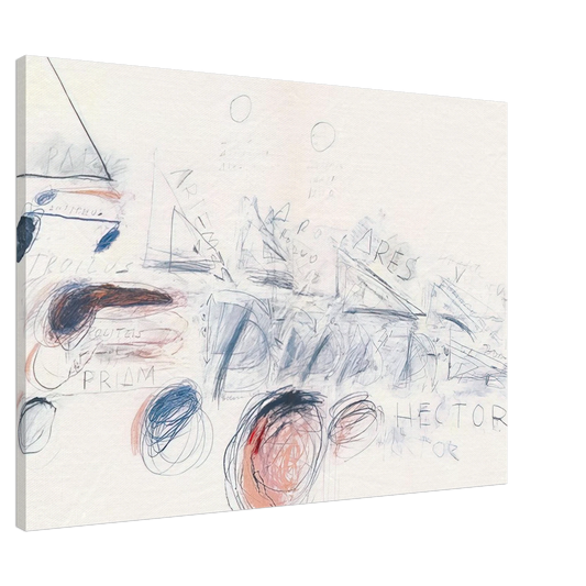 Cy Twombly - Fifty Days at Iliam. Ilians in Battle Canvas - 20x30 cm / 8x12 inches-canvas