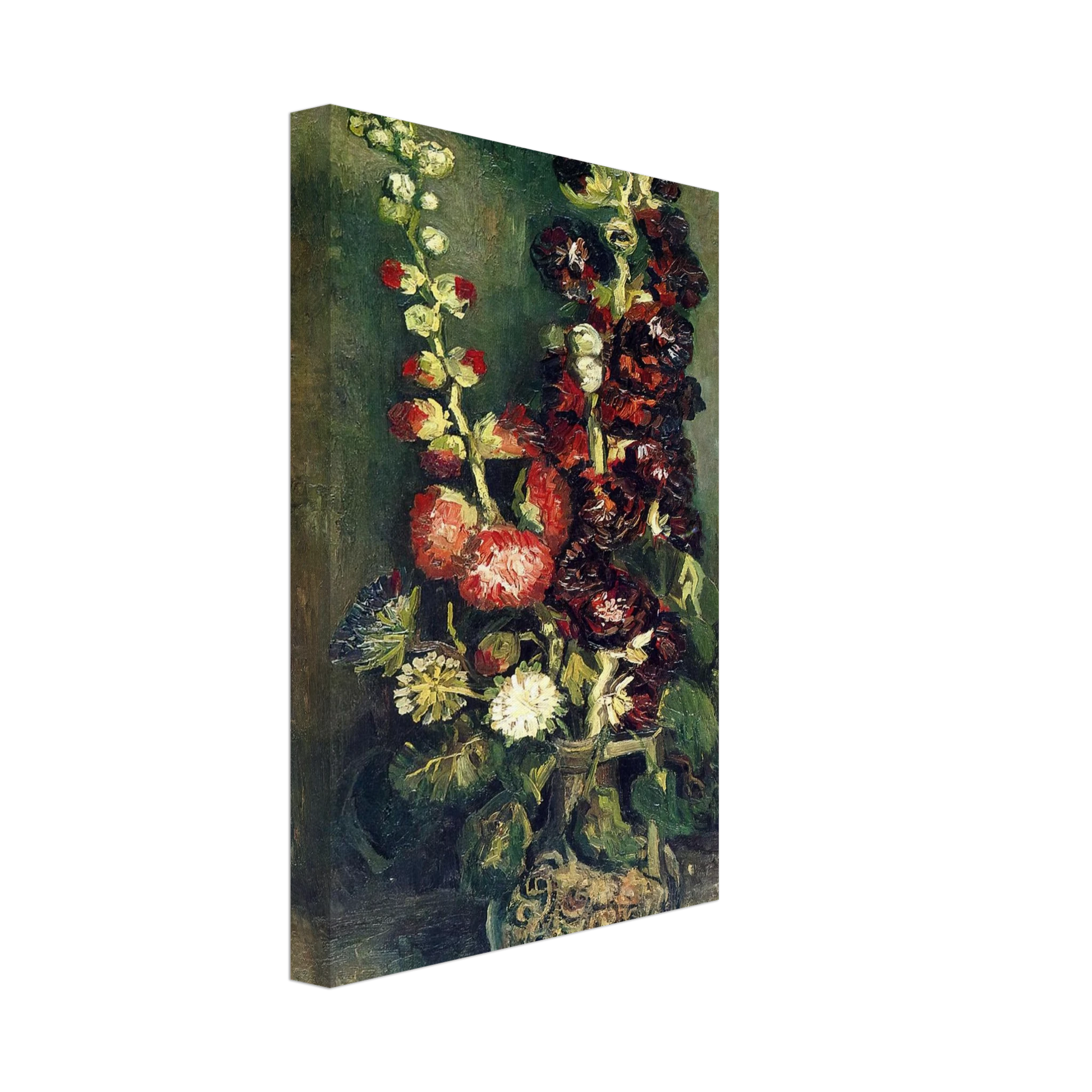 Vincent van Gogh - Vase of Hollyhocks Canvas - 40x60 cm / 16x24 inches-canvas