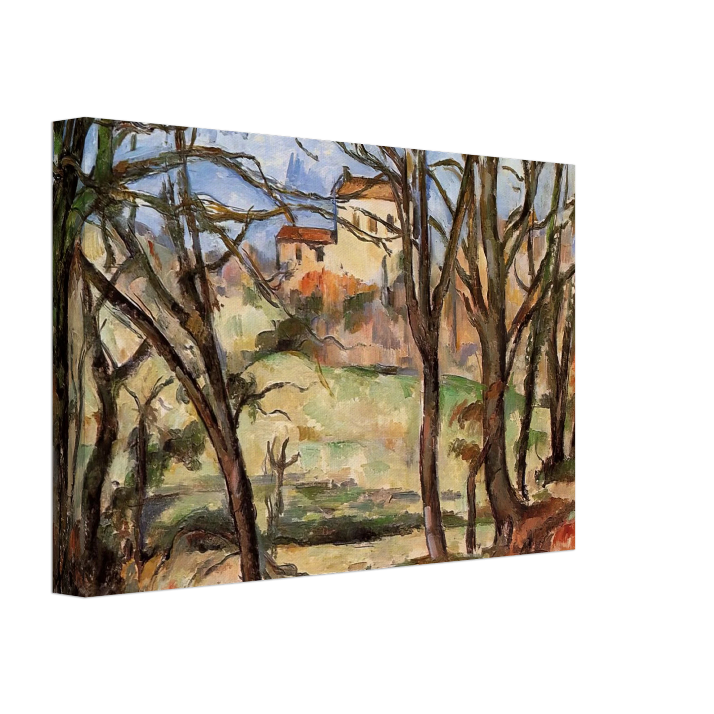 Paul Cezanne - House behind Trees on the Road to Tholonet Canvas - 40x60 cm / 16x24 inches-canvas