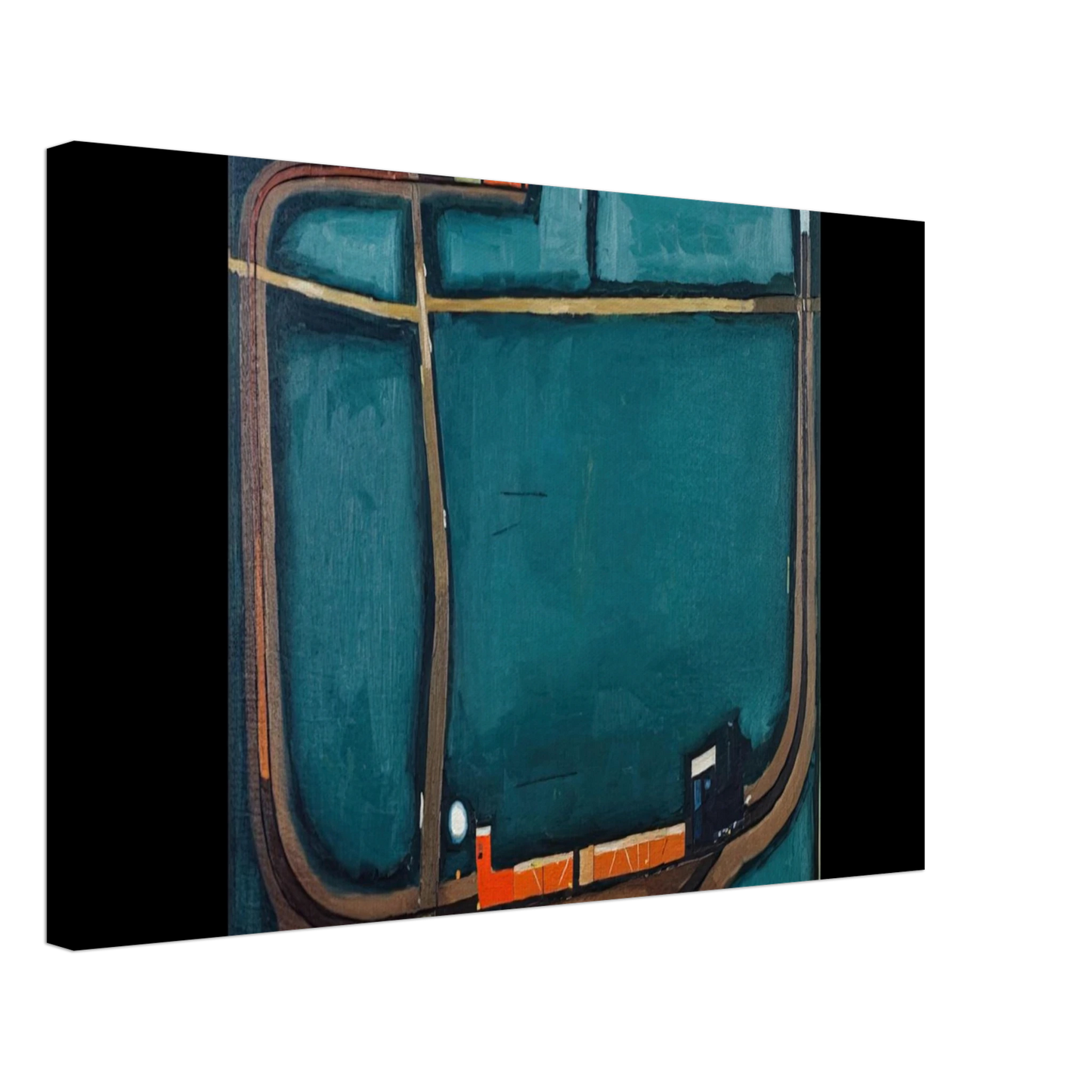 Jerzy Nowosielski - NARROW GAUGE RAILWAY IN THE MOUNTAINS 1963 Canvas - 70x100 cm / 28x40 inches-canvas