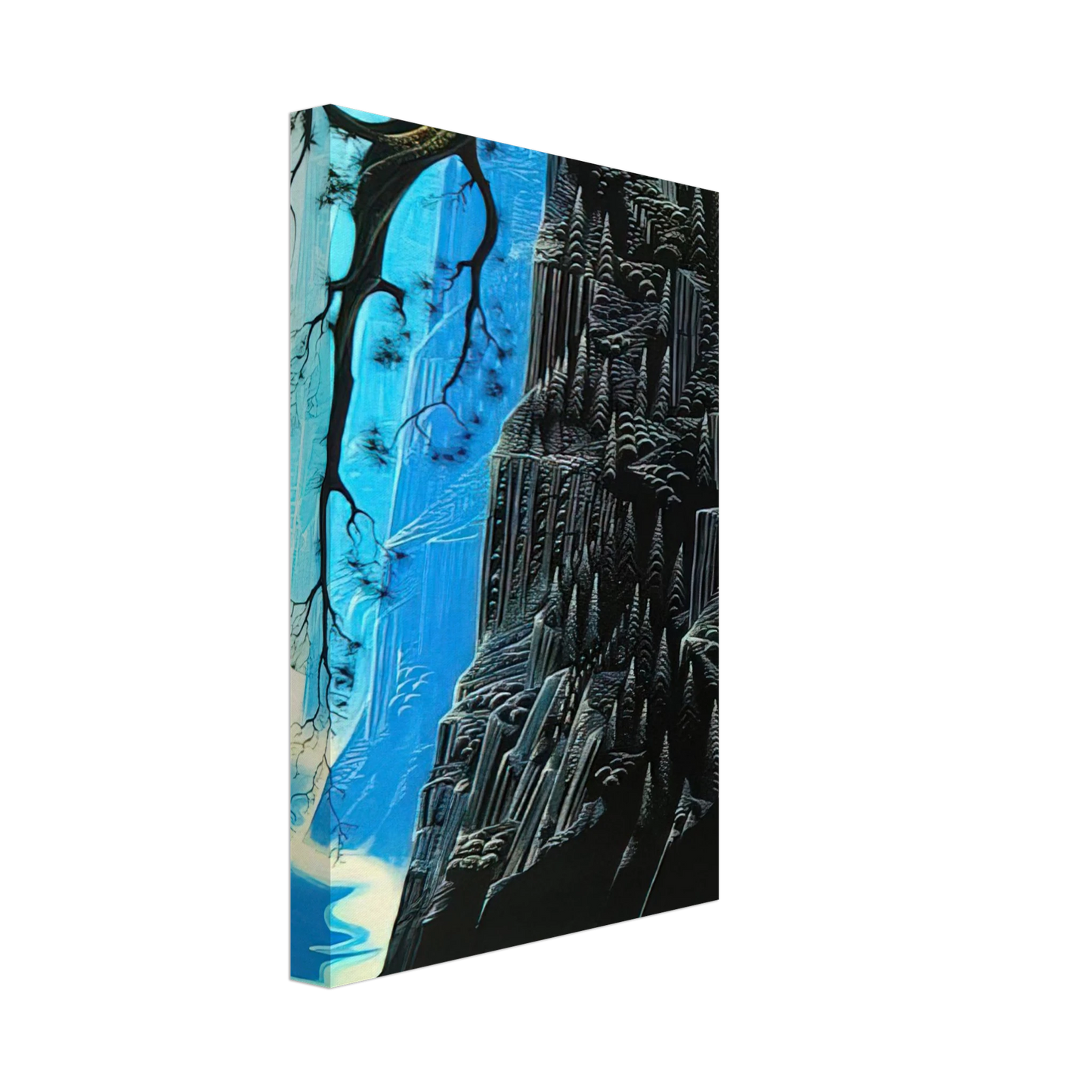 Eyvind Earle - Cliffs Ascending Canvas - 70x100 cm / 28x40 inches-canvas