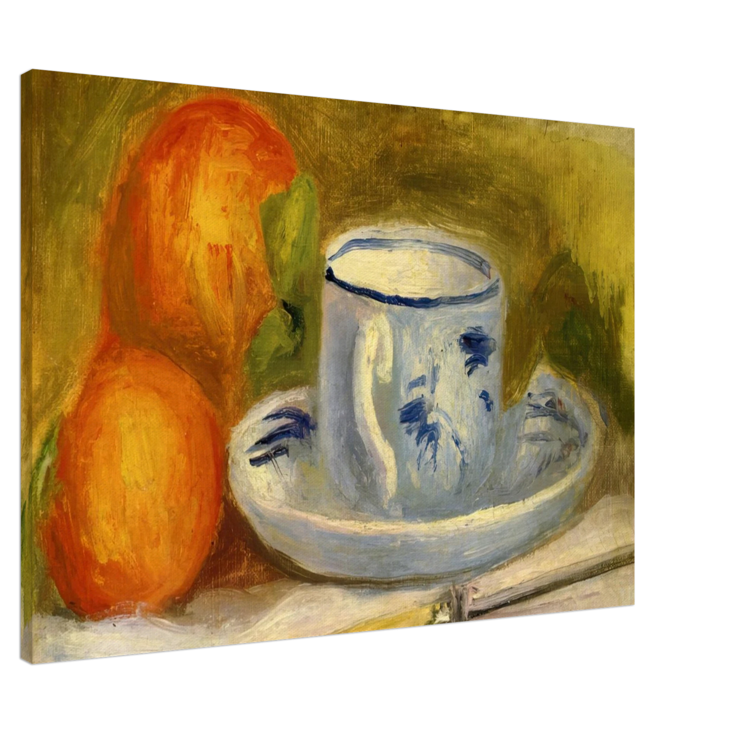 Pierre-Auguste Renoir - Cup and Oranges Canvas - 20x30 cm / 8x12 inches-canvas