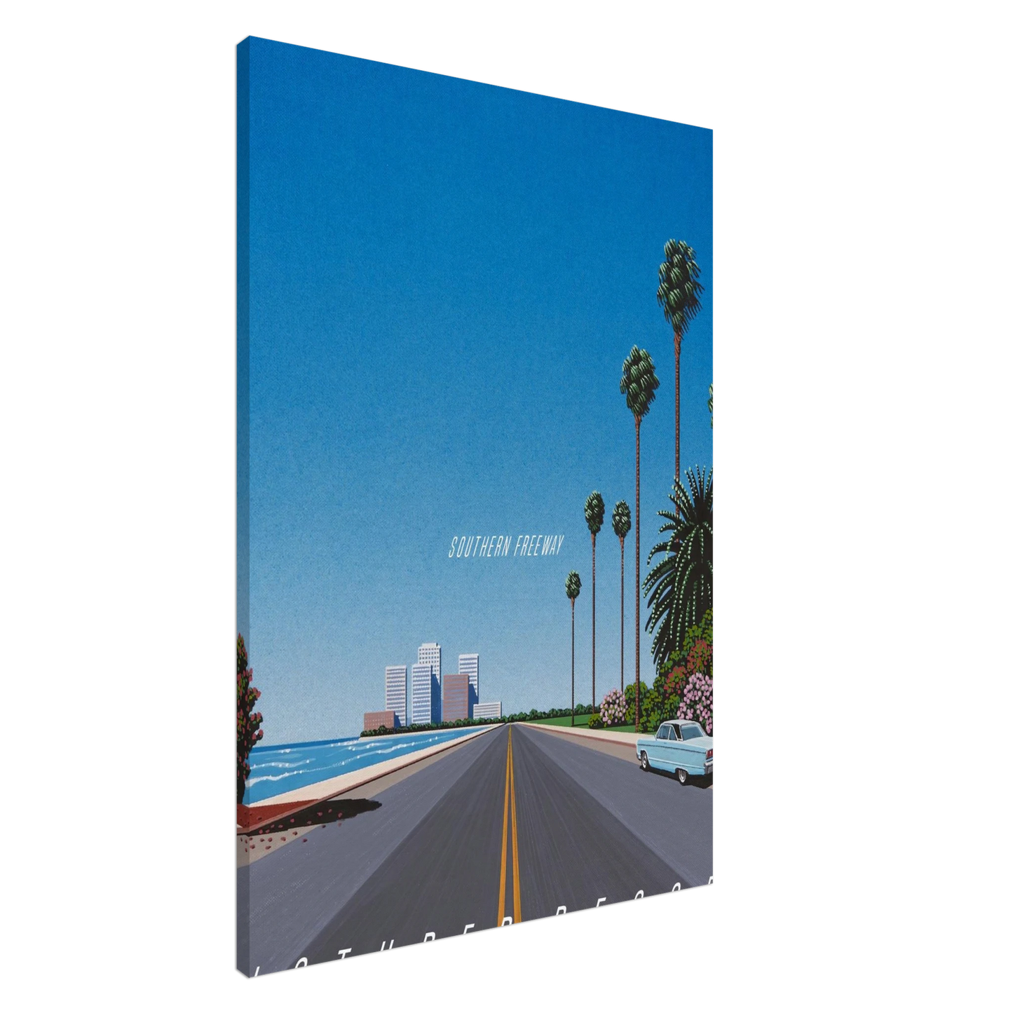 Hiroshi Nagai - Southern Freeway Pictured Resort Canvas - 20x30 cm / 8x12 inches-canvas