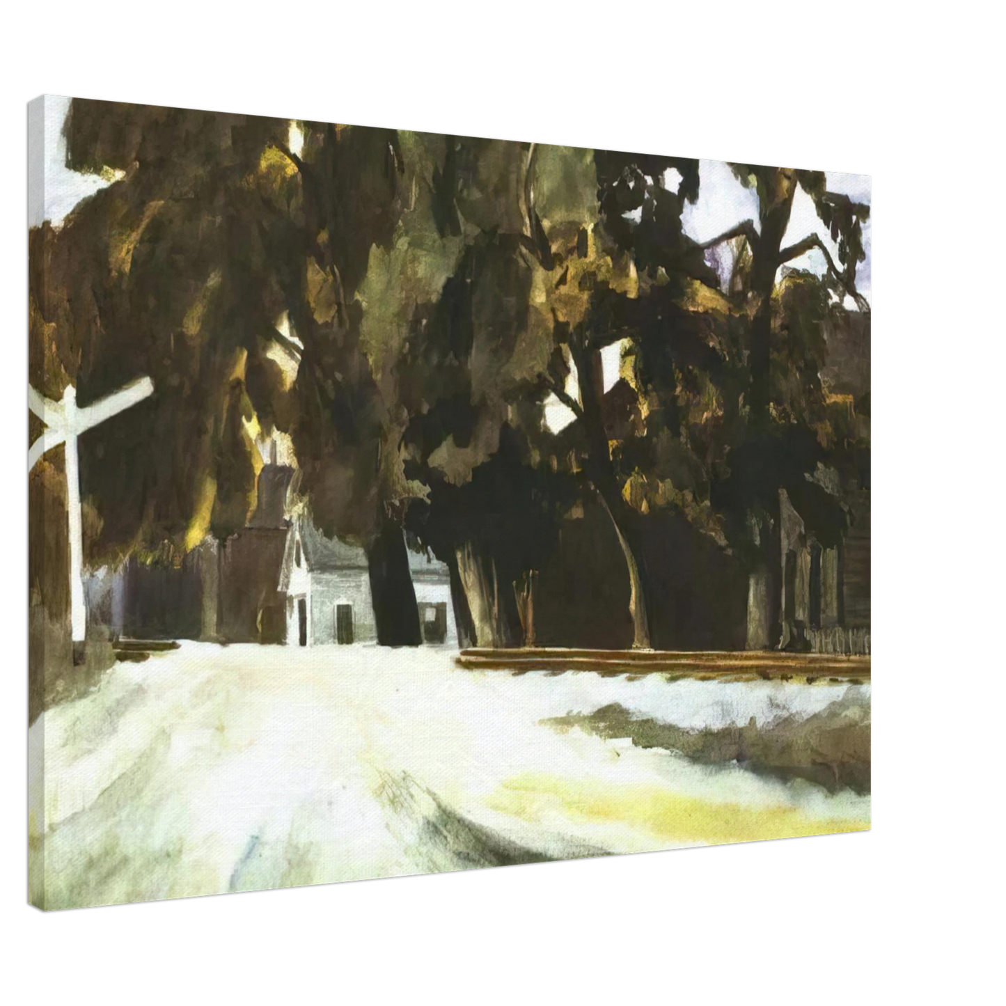 Edward Hopper - Railroad Crossing Canvas - 20x30 cm / 8x12 inches-canvas