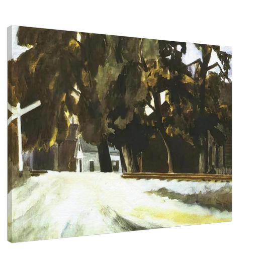 Edward Hopper - Railroad Crossing Canvas - 20x30 cm / 8x12 inches-canvas