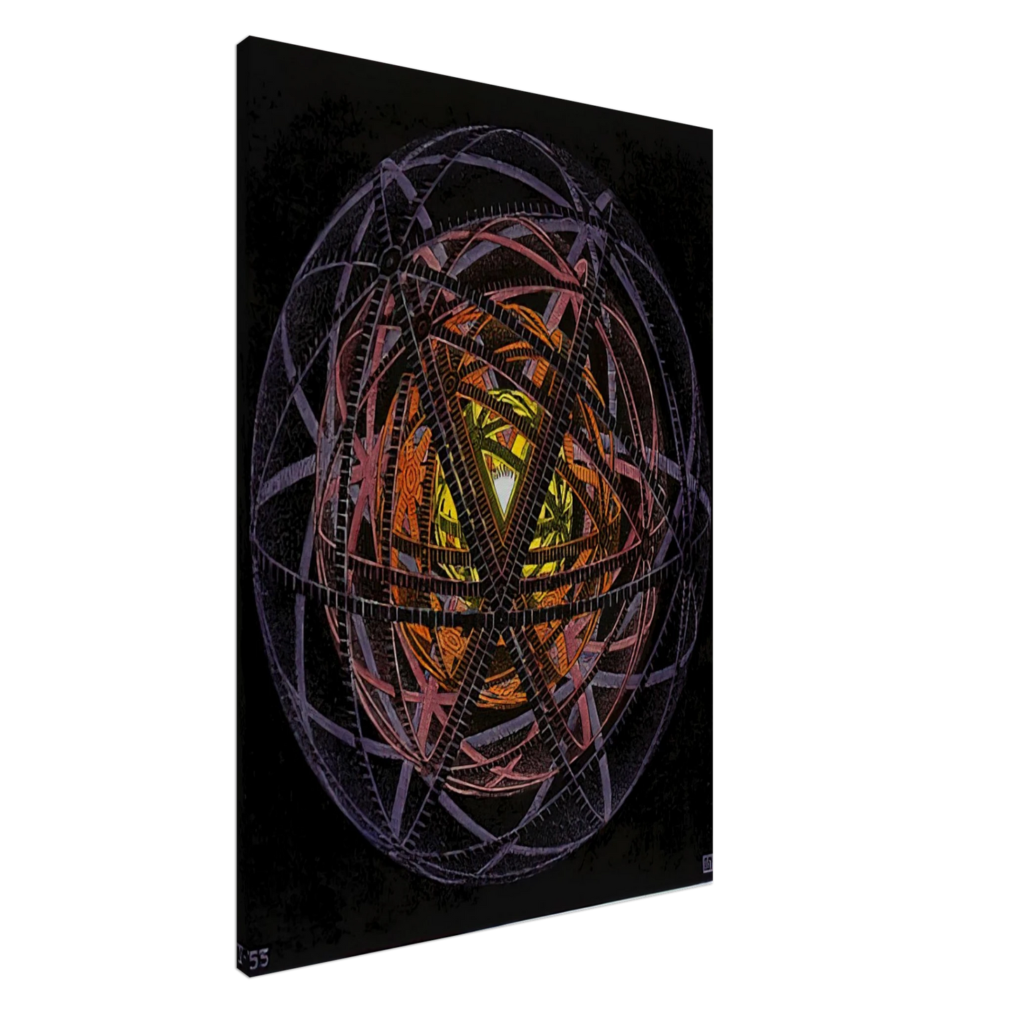 MC Escher - CONCENTRIC RINDS COLOUR Canvas - 20x30 cm / 8x12 inches-canvas