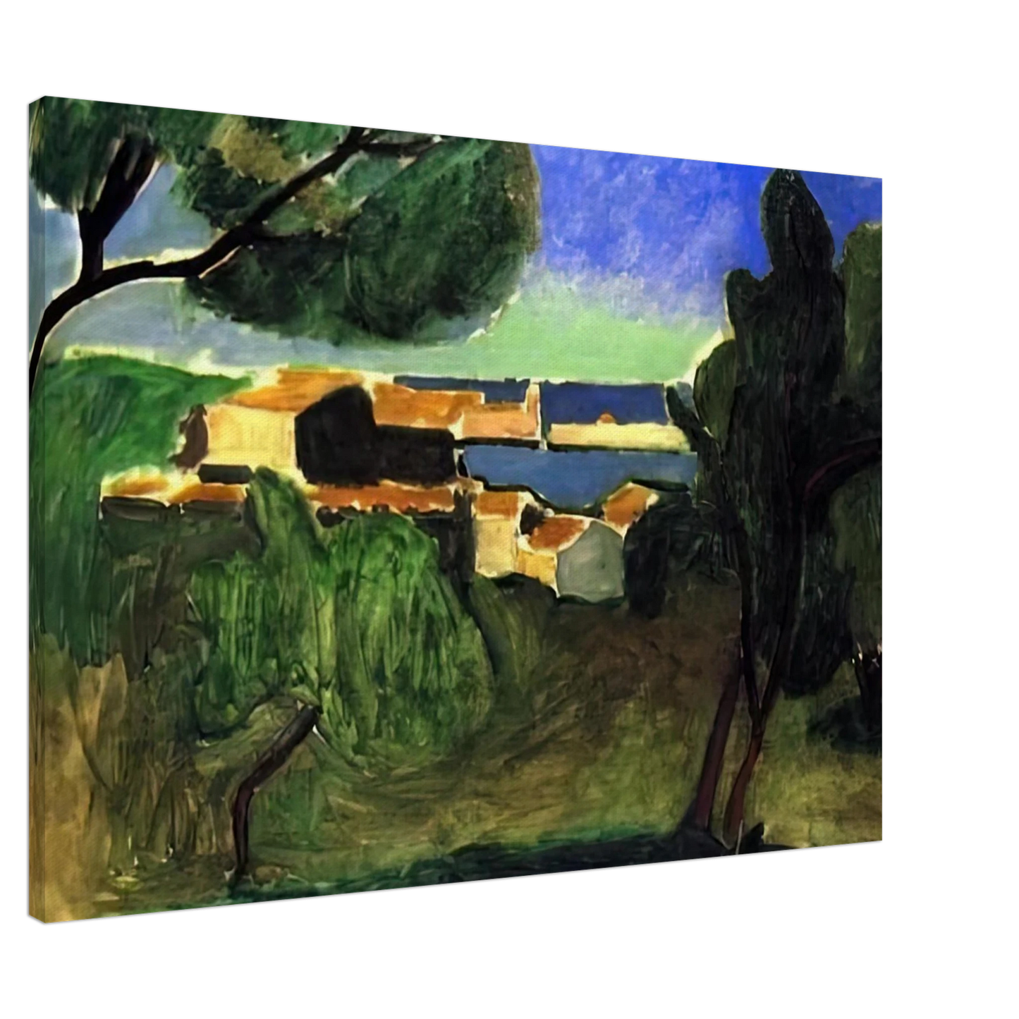 Henri Matisse - LANDSCAPE AT COLLIOURE III 1907 Canvas - 20x30 cm / 8x12 inches-canvas