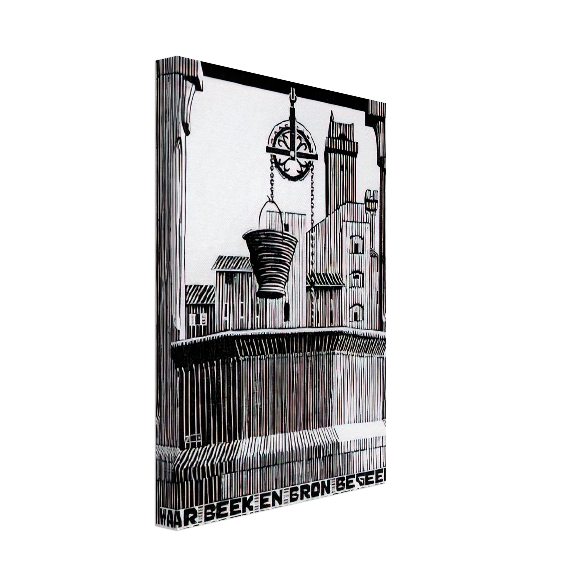 MC Escher - EMBLEMATA WELL Canvas - 70x100 cm / 28x40 inches-canvas