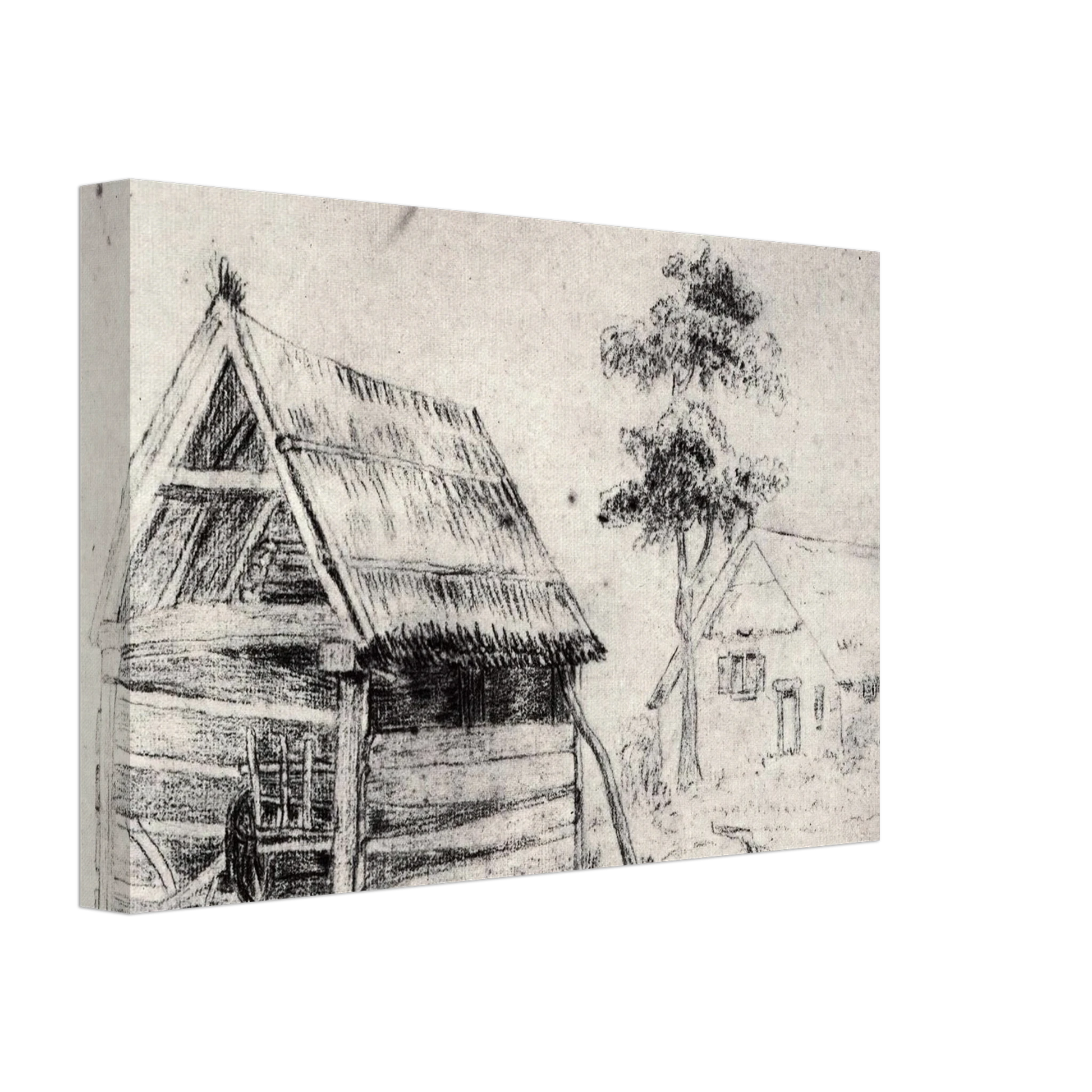 Vincent van Gogh - Barn and Farmhouse Canvas - 70x100 cm / 28x40 inches-canvas
