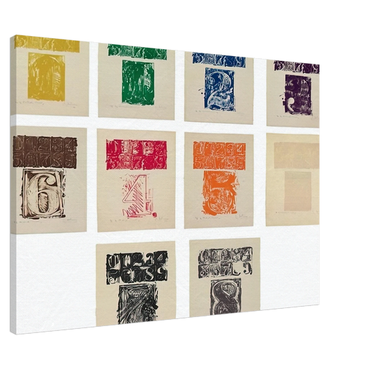 Jasper Johns - 0 9 ULAE 19 1963 Canvas - 20x30 cm / 8x12 inches-canvas