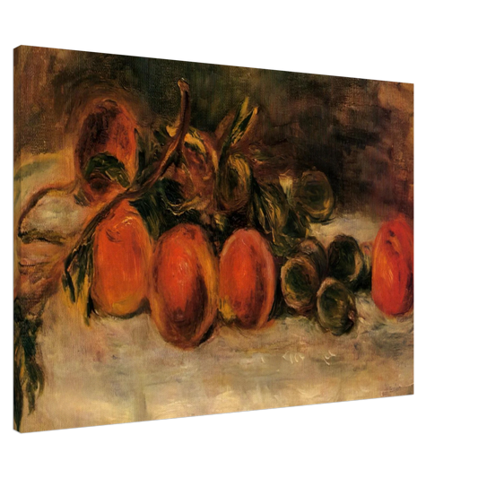 Pierre-Auguste Renoir - Still Life with Peaches and Chestnuts Canvas - 20x30 cm / 8x12 inches-canvas
