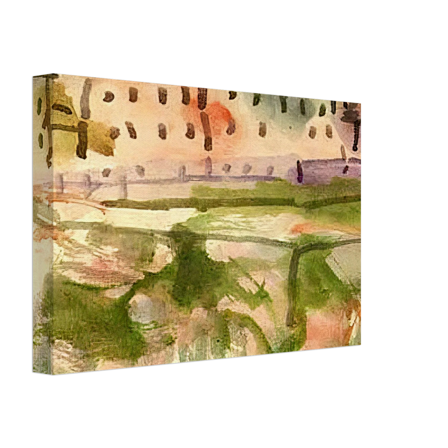 Paul Klee - HOUSES NEAR THE GRAVEL PIT 1913 Canvas - 70x100 cm / 28x40 inches-canvas